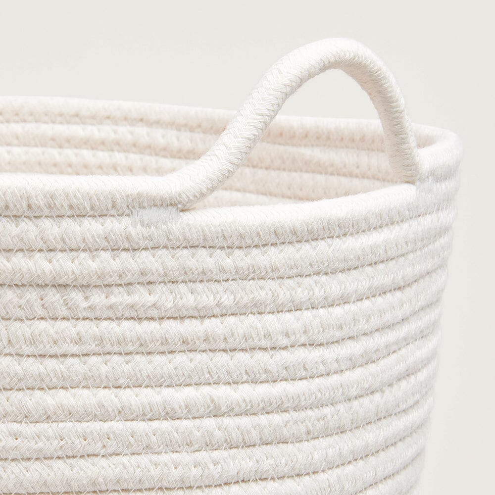 Rope Storage Basket, Ivory and Terracotta
