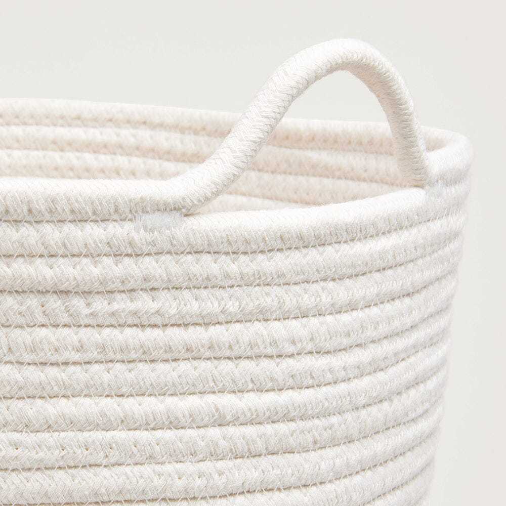 Rope Storage Basket, Ivory and Terracotta