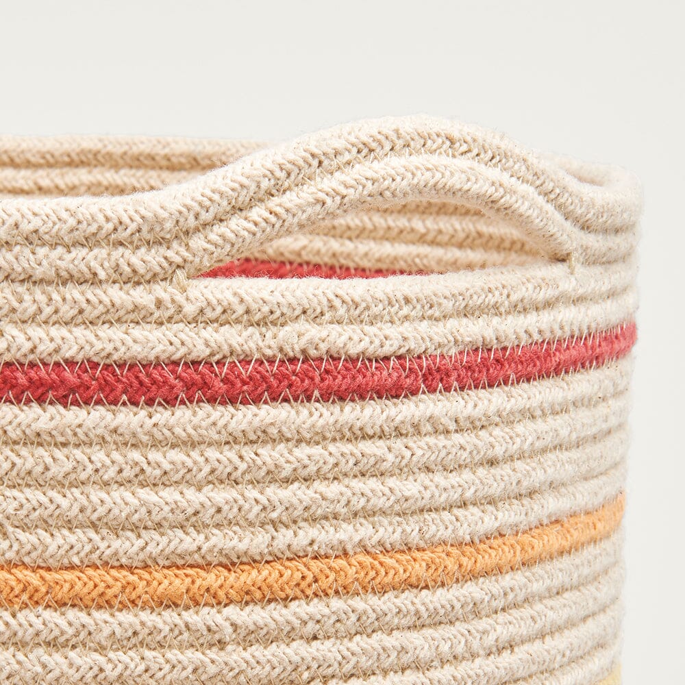 Woven Storage Basket, Rainbow Stripe