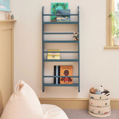 Greenaway Narrow Bookcase, Ocean Blue