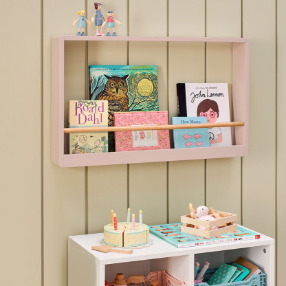 Nightingale Book Display Shelf, Chalk Pink