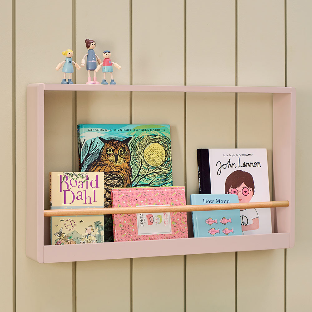 Nightingale Book Display Shelf, Chalk Pink