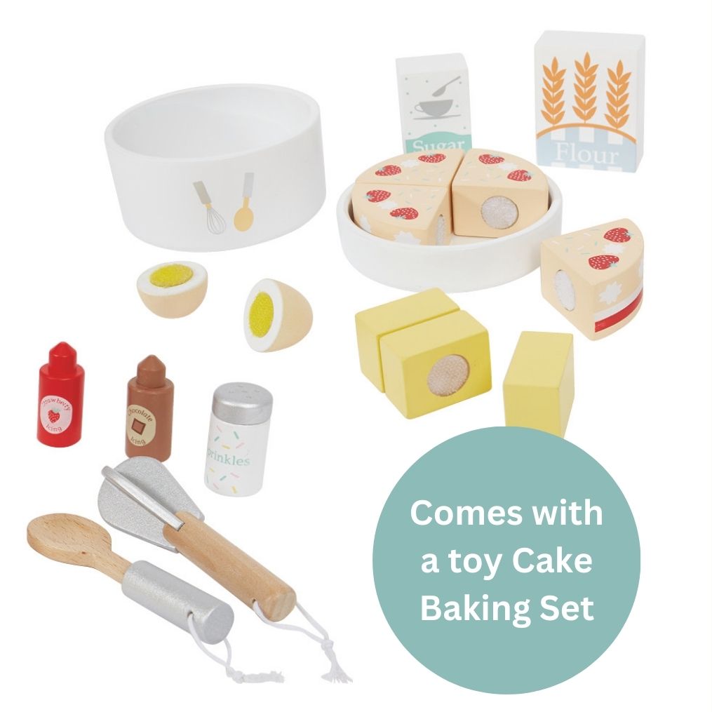 Let's Bake Wooden Play Kitchen Set, Pale Pink