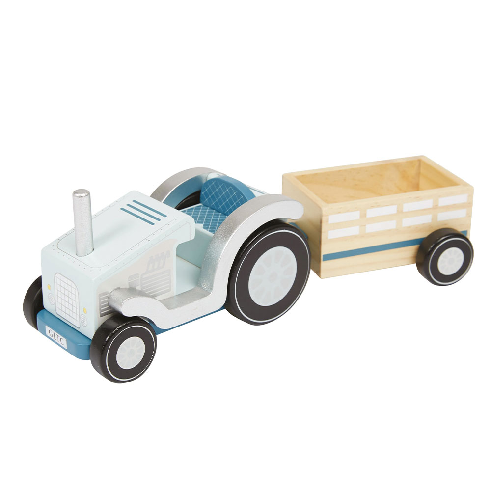 Wooden Tractor Toy & Farmers Set